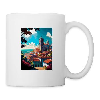 Viana Do Castelo Portugal Vintage Reiseposter - Tasse - Weiß - Rechts