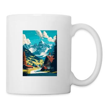 Gstaad Switzerland Vintage Travel Poster Souvenir - Mug - white - Right