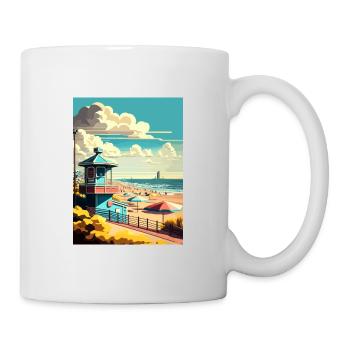 Zandvoort Pays-Bas Vintage voyage affiche WPA - Mug blanc - blanc - Droite