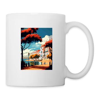 Tavira Portugal Vintage Reiseposter WPA Souvenir - Tasse - Weiß - Rechts