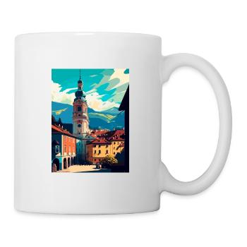 Feldkirch Österreich Vintage Reiseposter Souvenir - Tasse - Weiß - Rechts