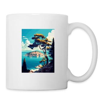 Vis Island Croatia Vintage Travel Poster Souvenir - Mug - white - Right