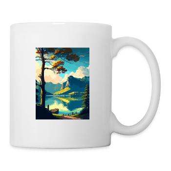 Wolfgangsee Austria Vintage Reiseposter Souvenir - Tasse - Weiß - Rechts