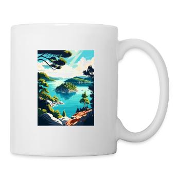 Mljet Nationalpark Kroatien Vintage Reiseposter - Tasse - Weiß - Rechts