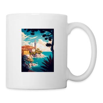 Rovinj Kroatien Vintage Reiseposter WPA Souvenir - Tasse - Weiß - Rechts