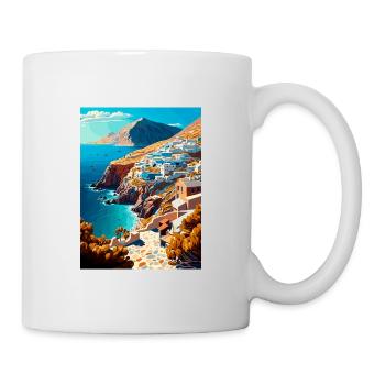 Folegandros Greece Decoration Travel Poster - Mug - white - Right