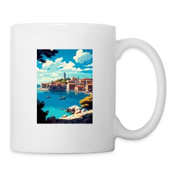 Primosten Kroatien Vintage Reiseposter Souvenir - Tasse - Weiß - Rechts