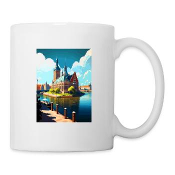 Szczecin Pologne Vintage voyage affiche WPA Souvenir - Mug blanc - blanc - Droite