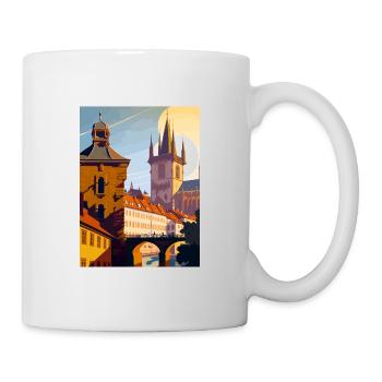 Prague Czech Republic Vintage Travel Poster WPA - Mug - white - Right