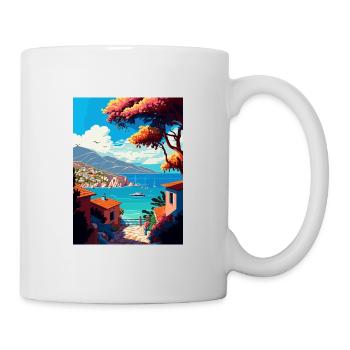 Lefkada Griechenland Dekoration Vintage Reise Poster - Tasse - Weiß - Rechts