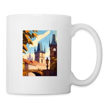 Prague Czech Republic Vintage Travel Poster WPA - Mug - white - Right