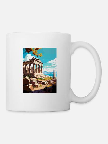 Athènes Grèce Décoration Vintage Voyage Affiche WPA - Mug blanc - blanc