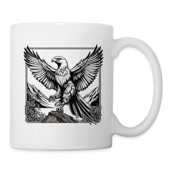 Adler Illustration - Tasse - Weiß - Rechts