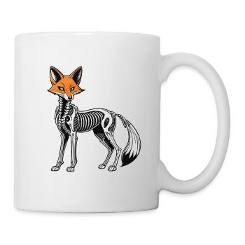 Fuchs Skelett Illustration - Tasse - Weiß - Rechts