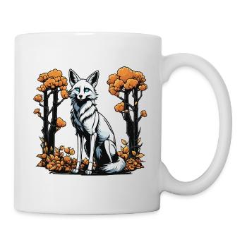 Fuchs Skelett Illustration - Tasse - Weiß - Rechts