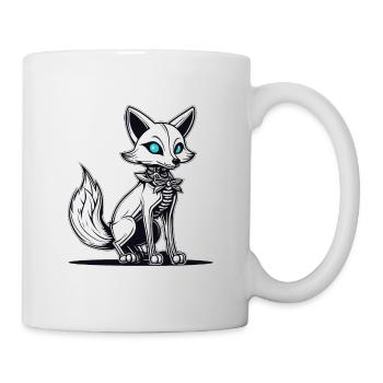 Fuchs Skelett Illustration - Tasse - Weiß - Rechts