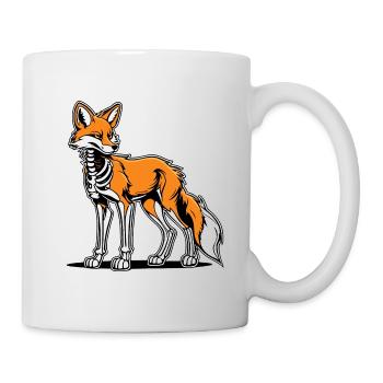 Fuchs Skelett Illustration - Tasse - Weiß - Rechts