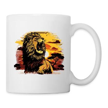 Majestätischer Löwe - Tasse - Weiß - Rechts