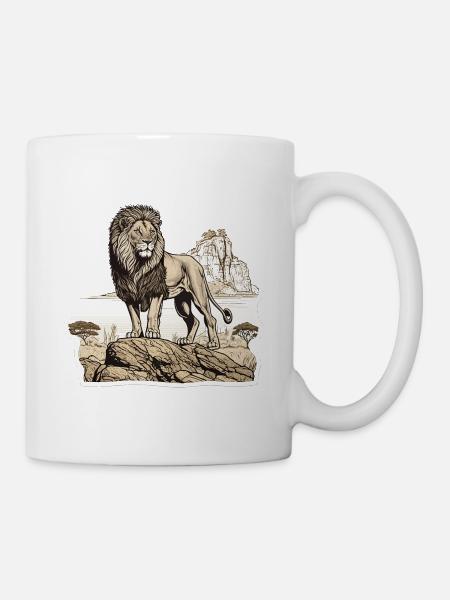 Königlicher Löwe - Tasse - Weiß
