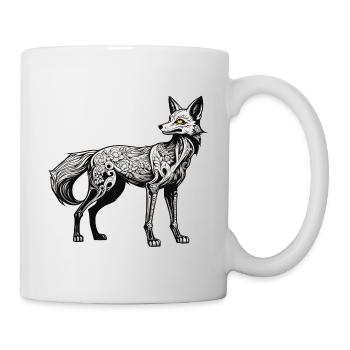 Fuchs Skelett Illustration - Tasse - Weiß - Rechts