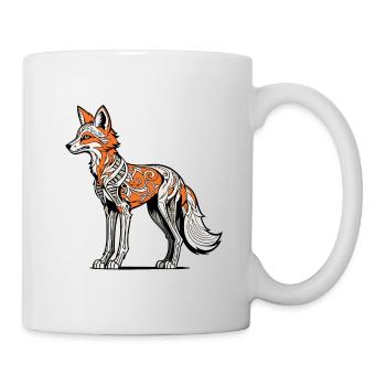Fuchs Skelett Illustration - Tasse - Weiß - Rechts
