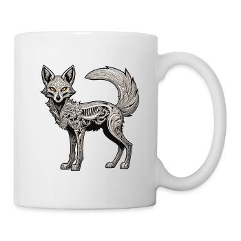Fuchs Skelett Illustration - Tasse - Weiß - Rechts