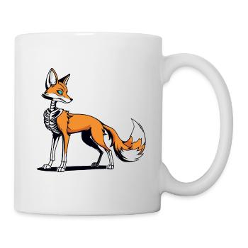 Fuchs Skelett Illustration - Tasse - Weiß - Rechts