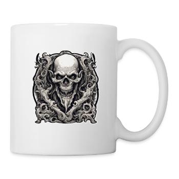 Skull / Totenkopf / Skelett / Gothic / Tattoo - Tasse - Weiß - Rechts