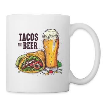 Tacos And Beer Essen Alkohol Lustige Sprüche - Tasse - Weiß - Rechts