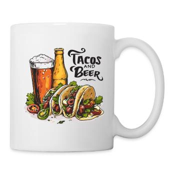 Tacos And Beer Essen Alkohol Lustige Sprüche - Tasse - Weiß - Rechts