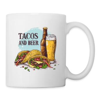 Tacos And Beer Essen Alkohol Lustige Sprüche - Tasse - Weiß - Rechts