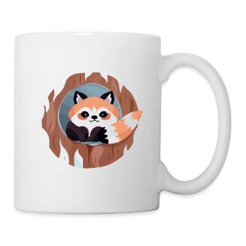 Kuscheliger roter Panda - Tasse - Weiß - Rechts