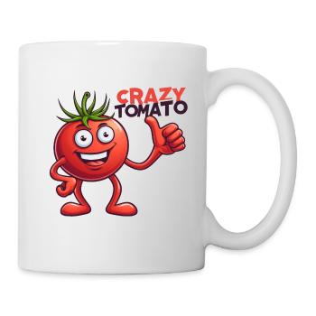 Crazy Veggies: Tomato with Thumbs Up - Tasse - Weiß - Rechts