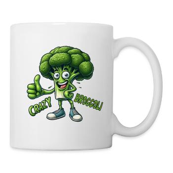 Crazy Veggies: Bro Broccoli Thumbs Up - Tasse - Weiß - Rechts