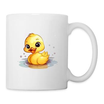 Süße Ente | Lustiges Design für Kinder | Verspielt - Tasse - Weiß - Rechts