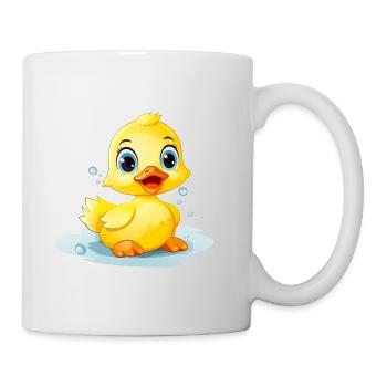 Süße Ente | Lustiges Design für Kinder | Verspielt - Tasse - Weiß - Rechts