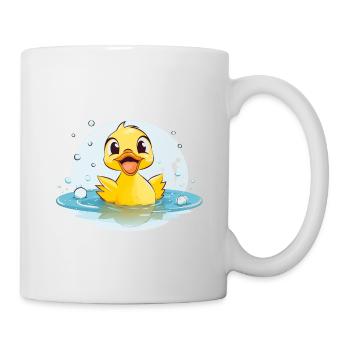 Süße Ente | Lustiges Design für Kinder | Verspielt - Tasse - Weiß - Rechts