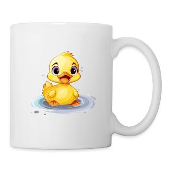 Süße Ente | Lustiges Design für Kinder | Verspielt - Tasse - Weiß - Rechts