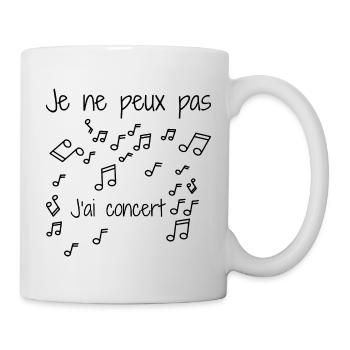 Je Ne Peux Pas J'ai Concert - Mug blanc - blanc - Droite
