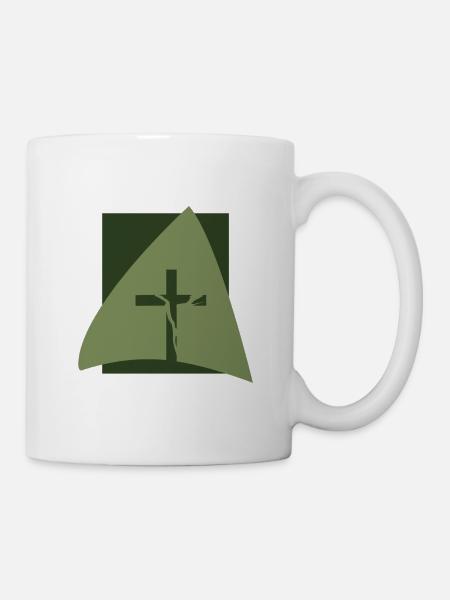 Kreuz Christlich Bibelvers - Tasse - Weiß
