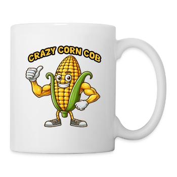 Crazy Veggies: Corn Cob Body Builder Thumbs Up - Mug - white - Right