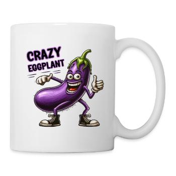 Crazy Veggies: Hairy Eggplant Thumbs Up - Tasse - Weiß - Rechts
