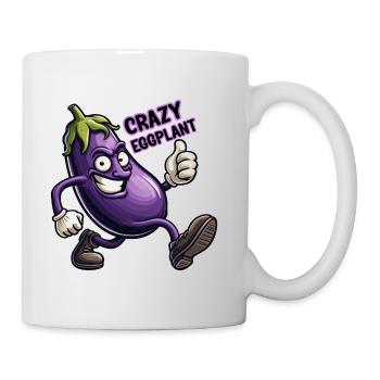 Crazy Veggies: Eggplant Power Walker Thumbs Up - Mug - white - Right