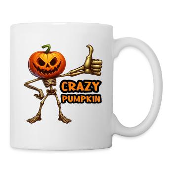 Crazy Veggies : Pumpkin Skeleton Thumbs Up - Mug blanc - blanc - Droite