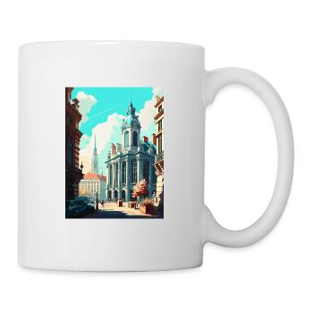 Brussels Belgium Vintage Travel Poster Souvenir - Mug - white - Right