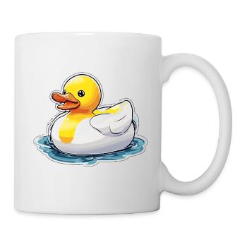 Gummiente / Badeente / Wasser / Badewanne - Tasse - Weiß - Rechts