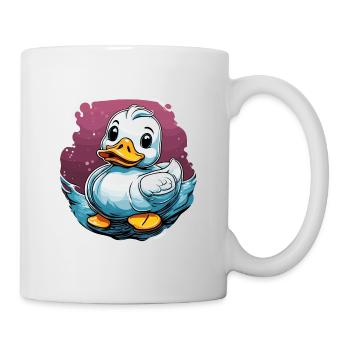 Gummiente / Badeente / Wasser / Badewanne - Tasse - Weiß - Rechts