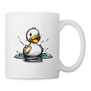 Gummiente / Badeente / Wasser / Badewanne - Tasse - Weiß - Rechts