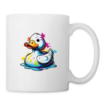 Gummiente / Badeente / Wasser / Badewanne - Tasse - Weiß - Rechts