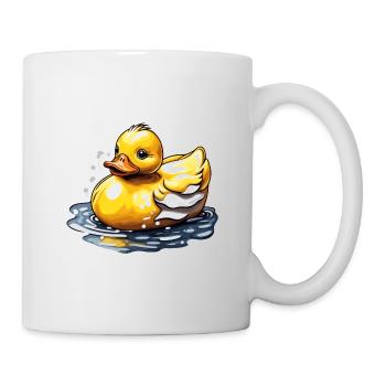 Gummiente / Badeente / Wasser / Badewanne - Tasse - Weiß - Rechts